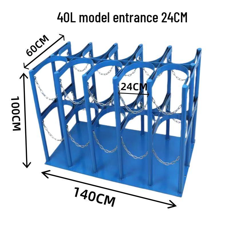 Dual Cylinder Anti-Tip Rack for Lab Oxygen and Acetylene Tanks