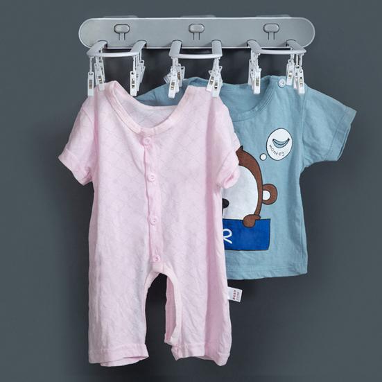 Úložný stojan Nástěnný skládací ABS silný samolepicí věšák na oblečení pro domácnost