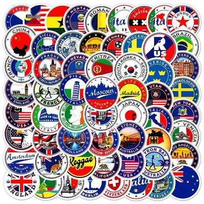Stickers Graphiques Personnalisés Imperméables 60 Pièces pour Bagages, Cahiers et Tasses