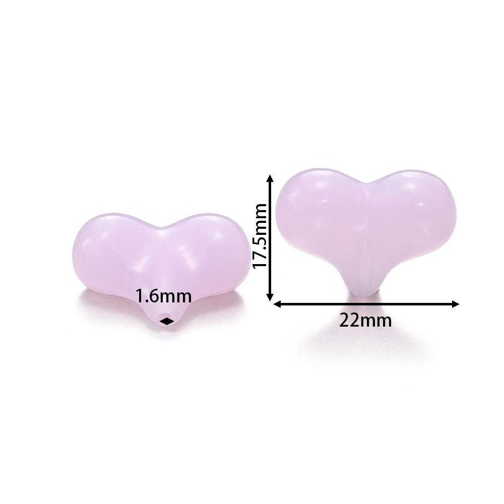10pcs/lot Acrylic Jelly Colored Heart Shape Beads Bracelet Loose Beads For DIY Jewelry Making Necklace Craft Accessories