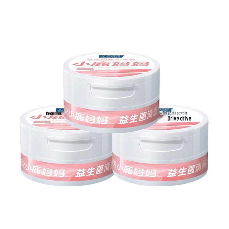 Little Deer Mom Probiotic Peach Tooth Powder, 3 x 50g