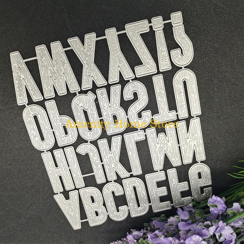 F26C Creative Letters Metal Cutting Die Art Alphabets Die Cuts Embossing Stencil for DIY Paper Crafts Photo Album Decorat