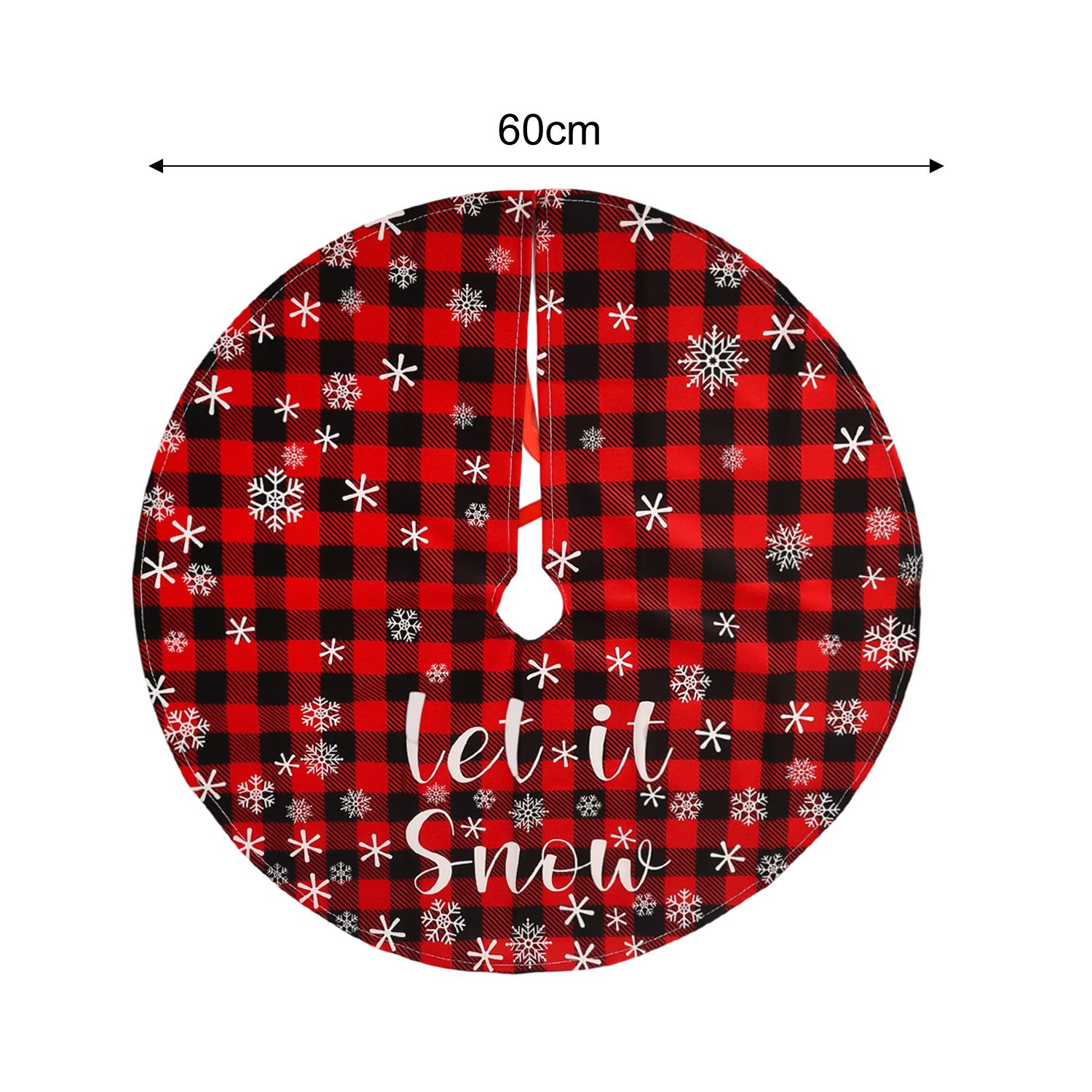 

60x60CM Santa Claus Snowman Merry Christmas Tree Skirt Round Xmas Tree Rugs Skirts Household Mats Carpet Home Party Decoration 1pc