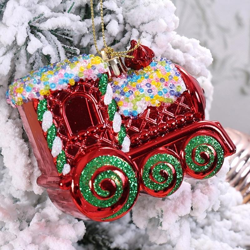 Retro Holiday Train With Metal Bell Durable PVC Hanging Decoration Safe For Kids Pet Indoor Outdoors Use