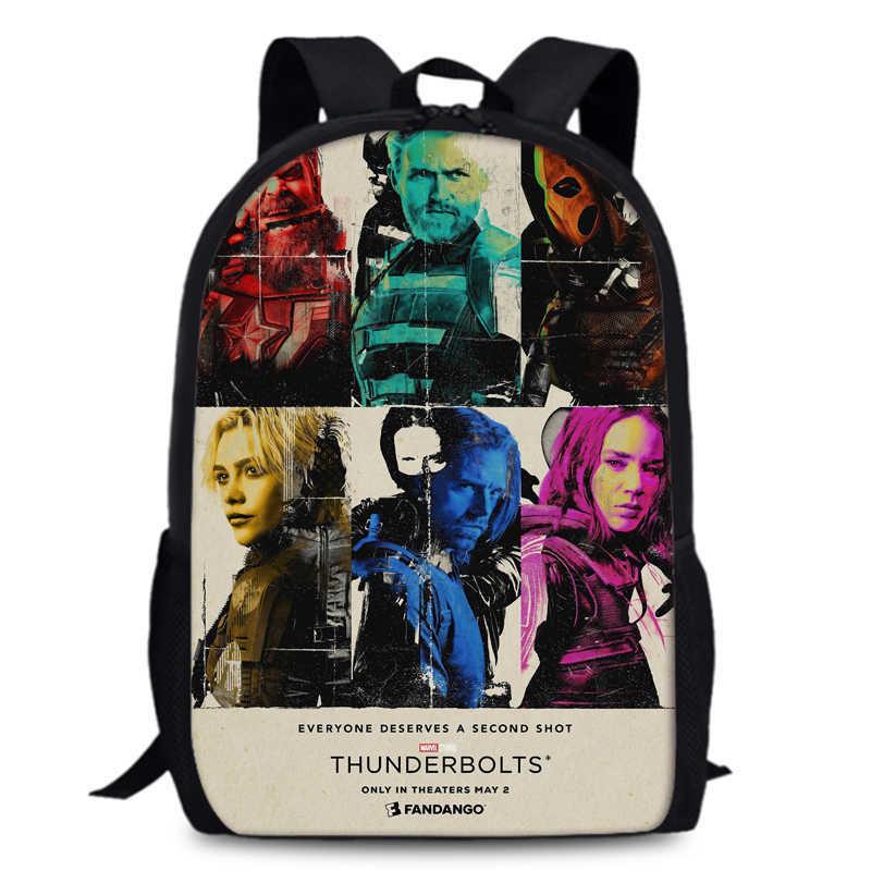 Thunderbolts Kids Durable Backpack 15in Large Capacity Oxford Schoolbag Anime