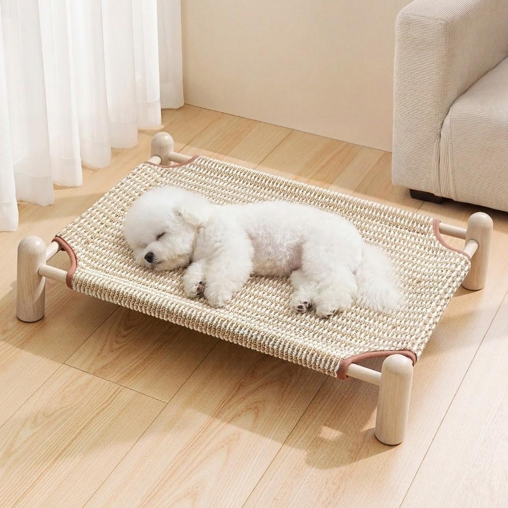 Moisture-proof Cat Elevated Bed Wooden Frame Cat Hammock Dog Cot Dog Sofa Bed Kennel