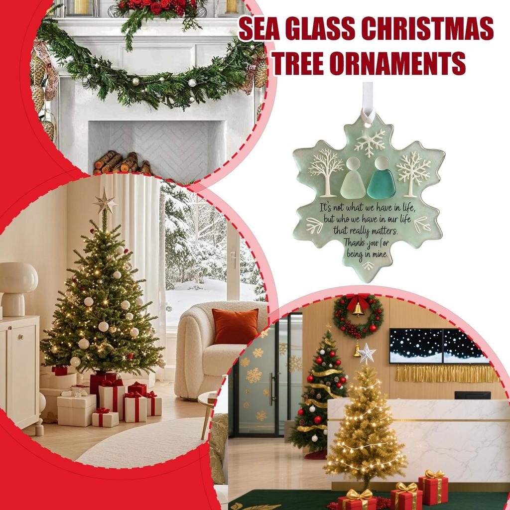 Sea Glass Snowflake Ornaments Acrylic Friendship Pendant Snowflake-Shaped Friendship Hanging Pendant for Hallway Festival