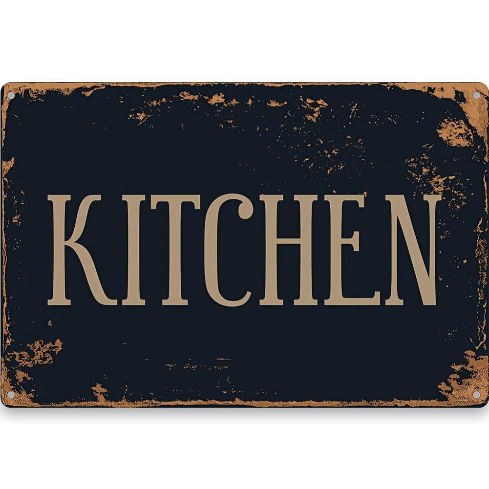 Vintage Metal Iron Kitchen Sign x Inch Wall Hanging Decorative Plaque English Text for Home Bedroom Decor