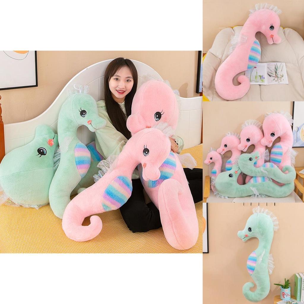 Colorful Seahorse Plush Toy Large Stuffed Animal Doll For Bedtime Cuddles And Leg Support Pillow