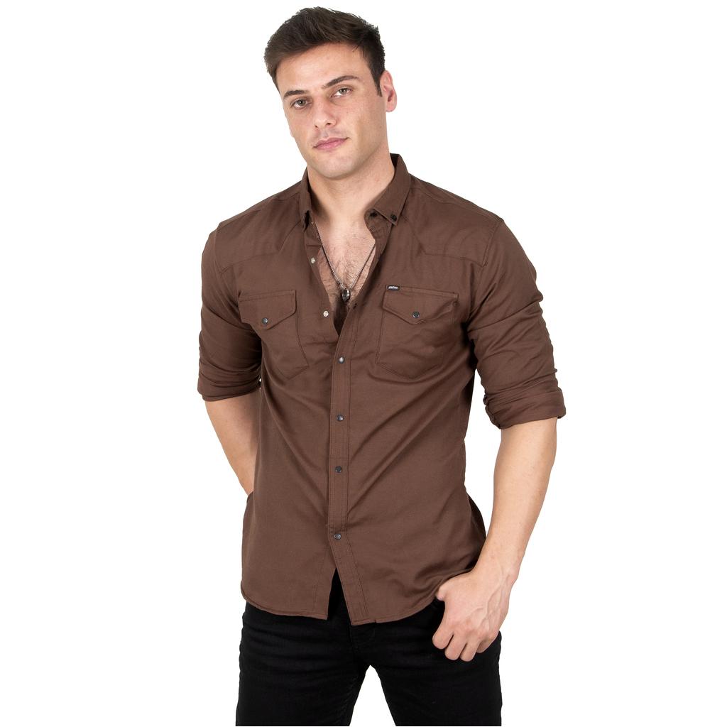 DeepSEA Herren-Jeanshemd mit Druckknopftasche und doppelter Klappe 2300410