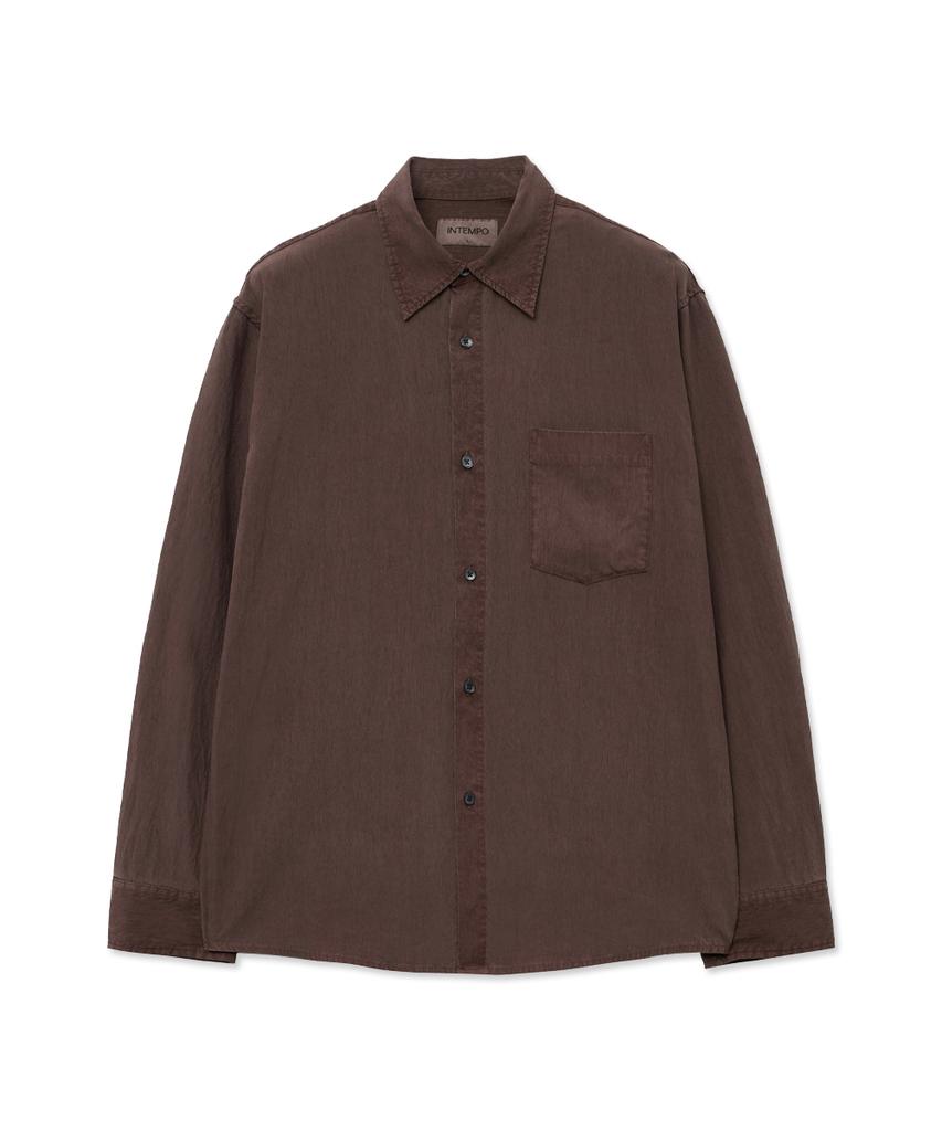 INTEMPOMOOD Down Pigment Washed Shirt_Wine