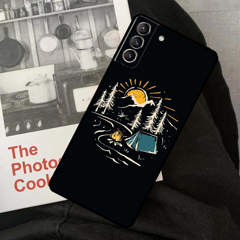 Nature Camping Art Phone Case For Samsung Galaxy S22 S23 S24 Ultra S20 S21 S24 FE S9 S10 Plus Note 10 20 Ultra