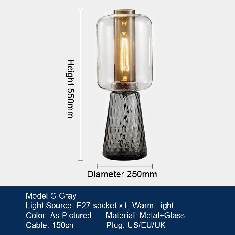 LED Table Lamp Bedroom Bedside Lamp Minimalist Art Decoration Designer Glass Desk Light