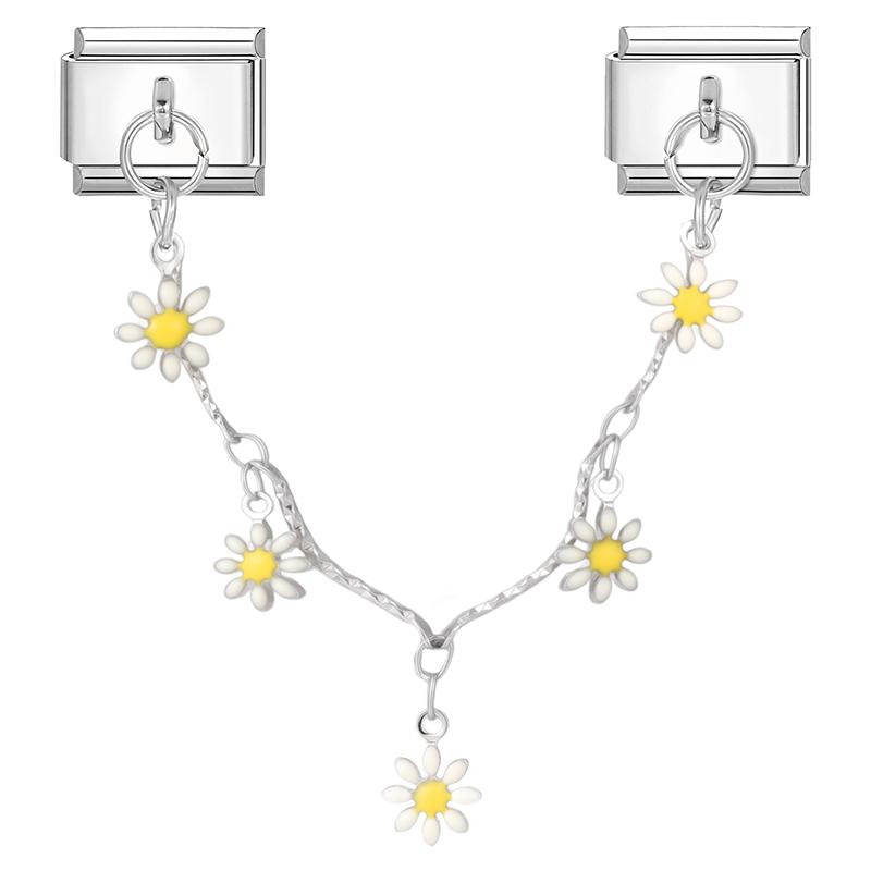 Fashion Butterfly Heart Devil Eyes Daisy Tassel Chain Italian Charm Links Fit 9MM Bracelet Stainless Steel Women DIY Making Gift