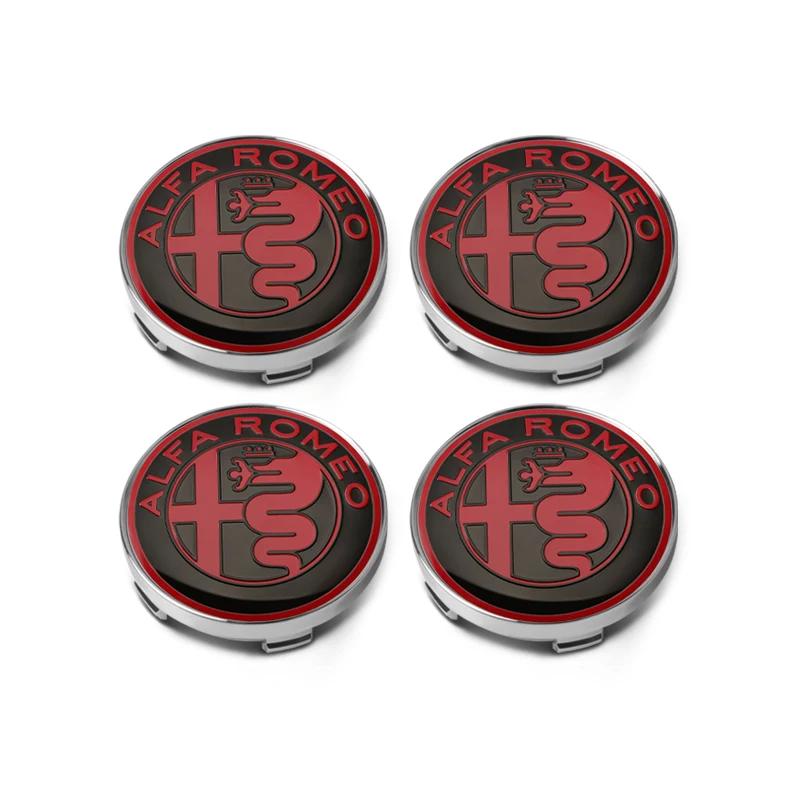 Car Sticker For Alfa Romeo 159 147 4pcs 60mm Car Styling Wheel Center Cap Hub Covers Badge Accessories For Alfa Romeo Giulia Ste EO0 