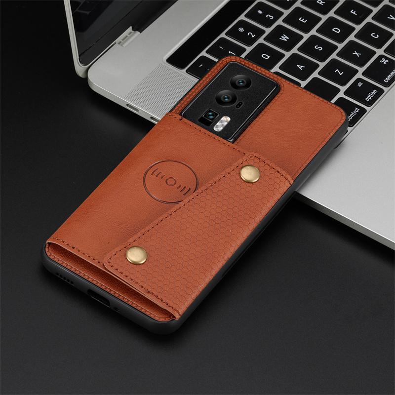

Flip Phone Case For Xiaomi Mi Poco F5 X5 X4 Pro 5G X3 GT F3 F4 M4 M3 F2 M5 M5S C40 C31 NFC Wallet Card Slot Holder Back Cover For Poco F5 коричневий