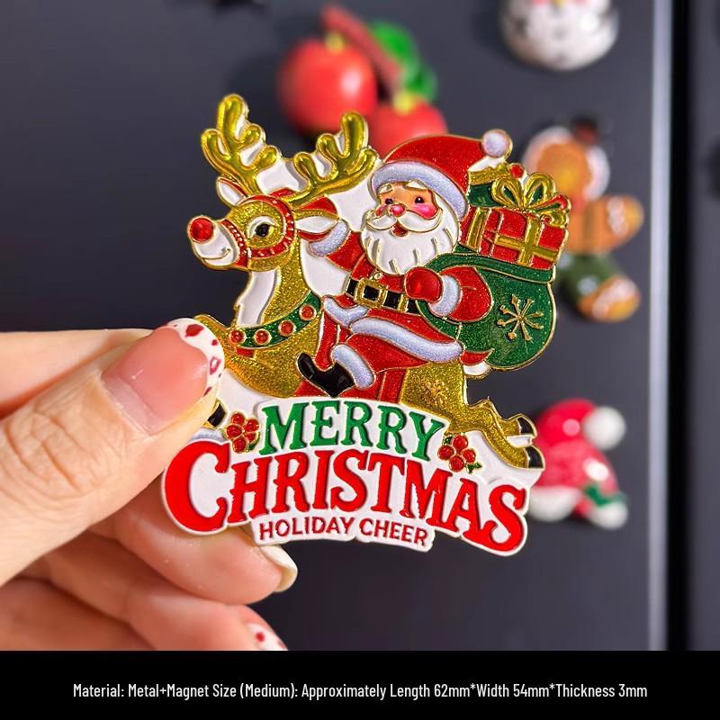 Magneti per Frigorifero di Natale Carini in Resina 3D: Pupazzo di Neve, Albero, Omino di Pan di Zenzero - Adesivi Magnetici Festivi per Decorazione.