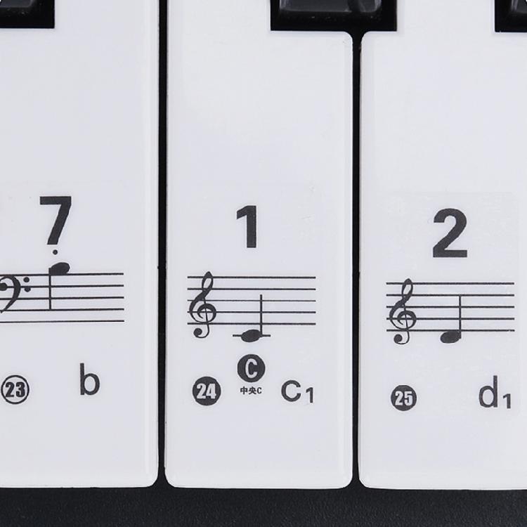 Piano Keyboard Stickers Colorful Bigger Letter Removable for 88/61/54 Key