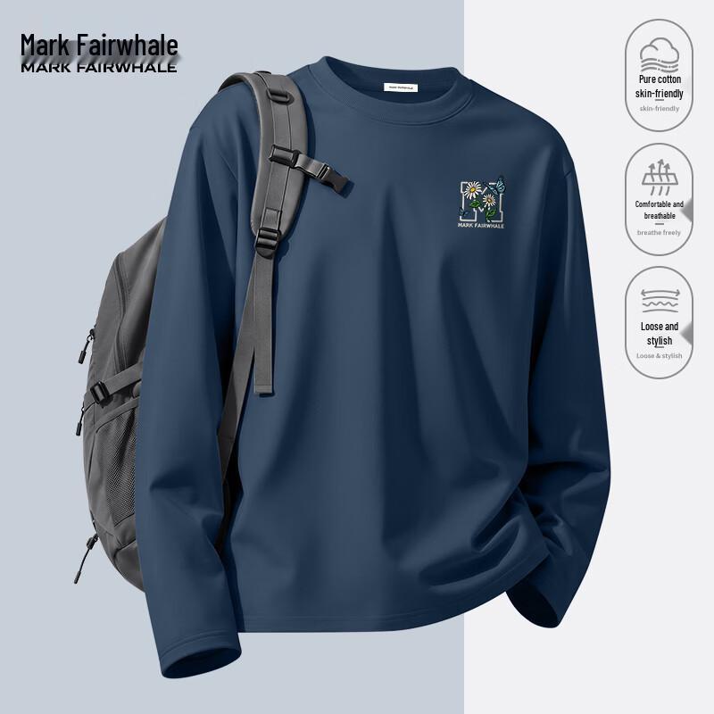 Mark Fairwhale Men's Japanese-Style Heavyweight Cotton Long-Sleeve T-Shirt