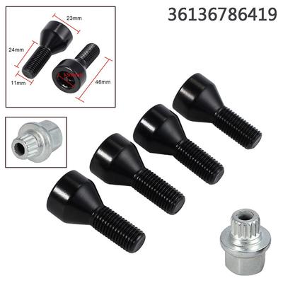 4Pcs Wheel Lock Lug Bolt Kit For BMW 1 3 5 6 Series 36136786419 , 36136764057