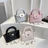 Borsa a tracolla quadrata piccola, nuova, estiva, elegante, semplice e squisita, con catena a maglie diamond retro