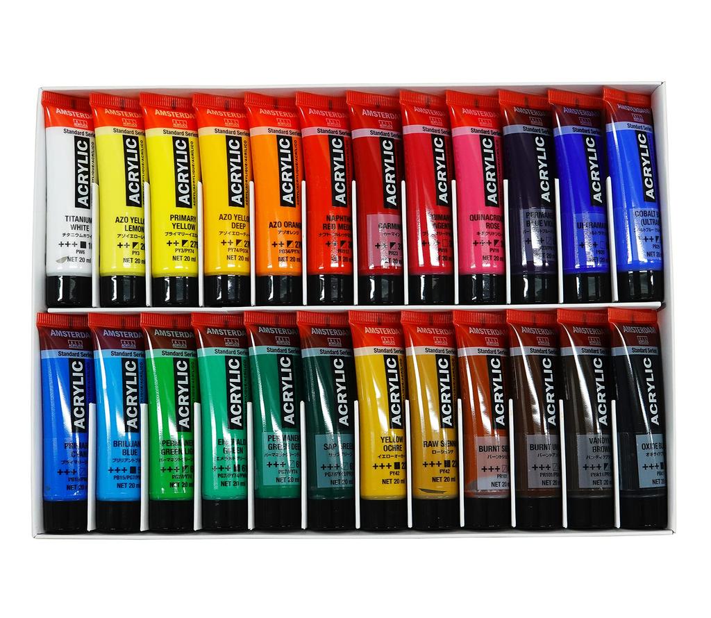 Talens Amsterdam Acrylic Colors, 24-Color Set, AAC-24, 20ml (No. 6)