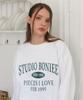 BONIEE [Fleece Lined] Arch Typo 1991 Graphic Oversized Sweatshirt White