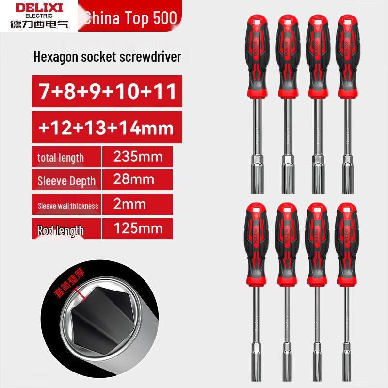 Delixi Magnetic Hex Socket Wrench Set