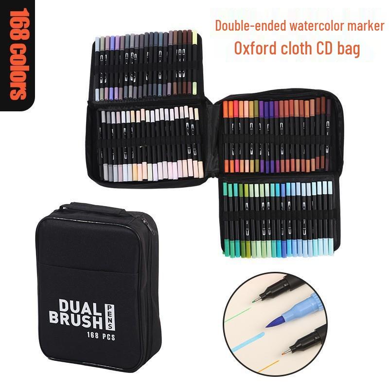 Dual-Tip Washable Watercolor Fineliner Set for Kids - Soft Tip Art Pens