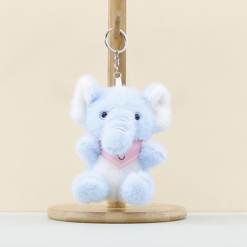 Plush Blue Elephant Toy With Pp Cotton Filling Soft Short Fur For Kids Idea Gift