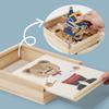 Dřevěná hračka Montessori Kreslené zvířátko Převlékání Skládačka Medvěd Převlékání Tvarové párování Puzzle Dětské vzdělávací hračky