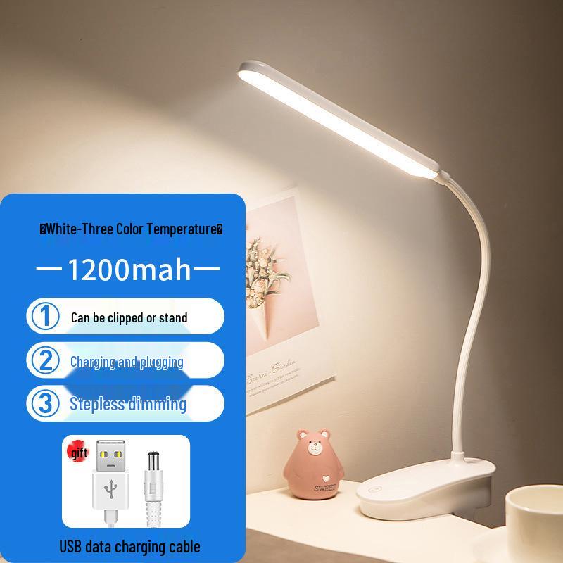 

Rechargeable Eye Protection Clip-On Desk Lamp for Students and Dorms Touch Switch