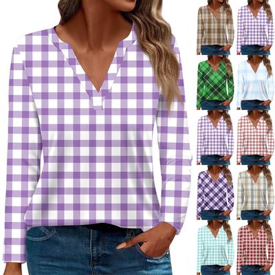 Women's T Shirt Tee Printed Long Sleeve Daily Weekend Fashion Basic V Neck Regular Top
