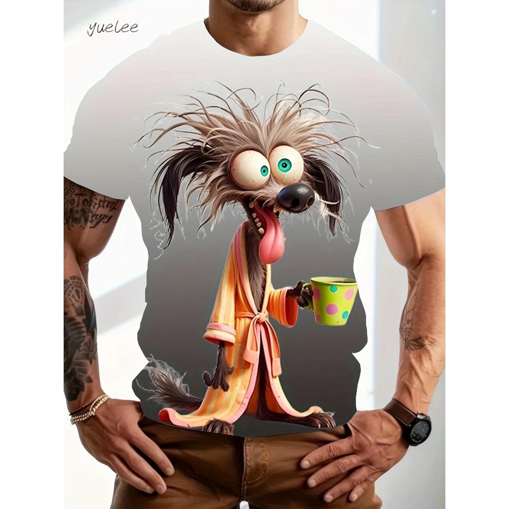 Funny Printed T-Shirt Men's Summer Outdoor Men's Short Sleeve Fashion Cute Men's Tops