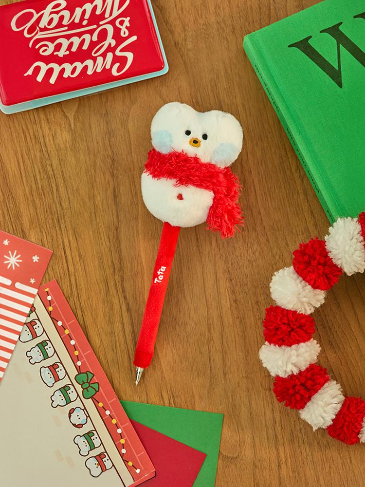 BT21 TATA Mini Minini Petit Holiday Snowman Plush Gel Pen