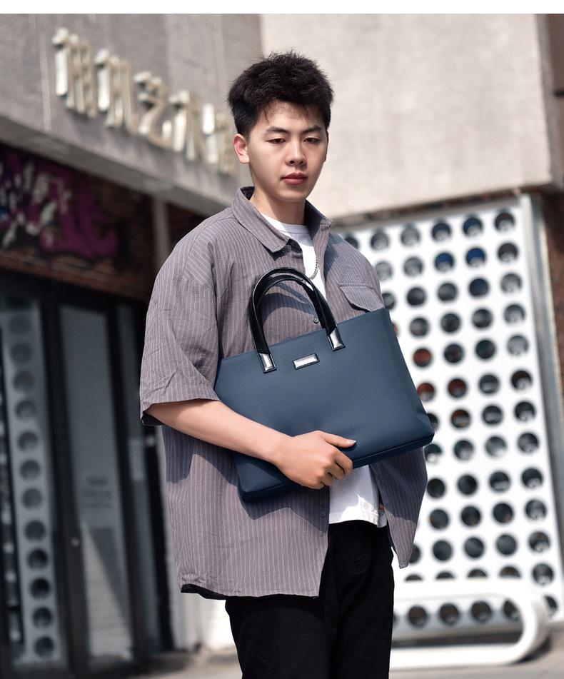 Men's & Women's Waterproof Oxford Cloth Briefcase: Casual Handheld Bag for Documents or Laptop, Ideal for Commuting or Conferences.