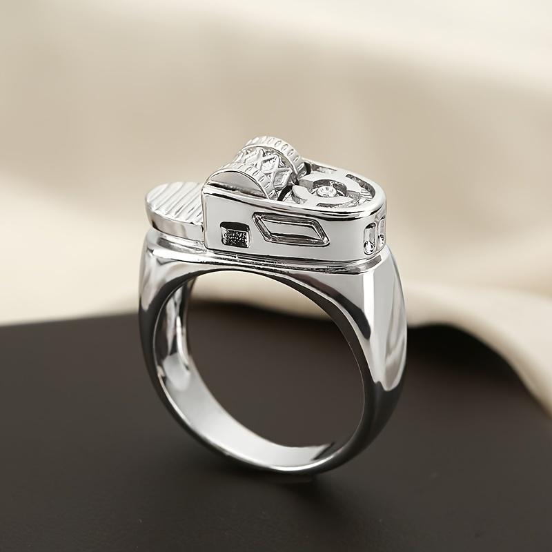 

Мужское модное медное кольцо, крутое и креативное кольцо с вращающимся дизайном зажигалки-симулятора 13 золотой