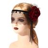 New Style, Gatsby Party Accessories, Gothic, Rose Headpiece, Elegant, COS, Makeup Ball, Black, Mesh Headband