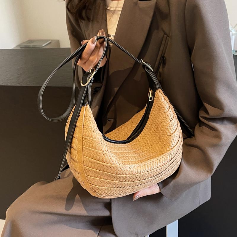 Women's Beach and Beach Bags Weaving Bag Feminine Shoulder Bag Travel Shoulder Bags