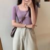 Sleeve Summer Short Solid Womens Color All Match Pullover Knit Sweater