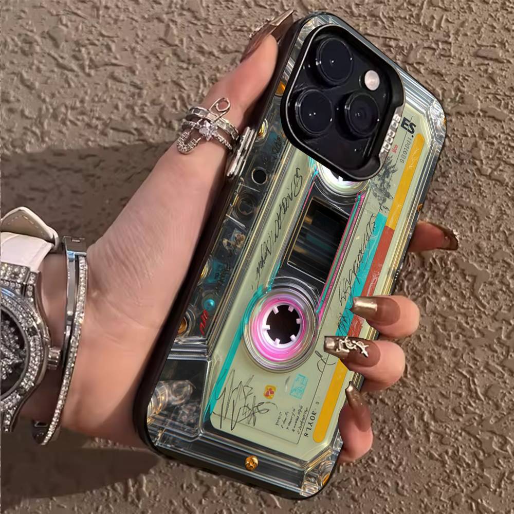 Vintage Cassette Tape Retro Phone Case for iPhone 17 Air 16 15 11 12 14 13 Pro Max XS Shockproof Cover