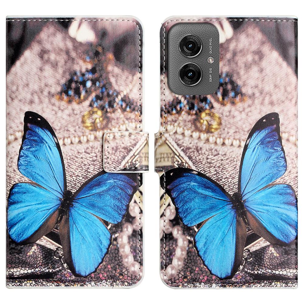

For Motorola Moto G55 5G Case Pattern Print PU Leather Wallet Phone Cover L