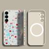 Blue Stars Bowknots Pattern Case For Samsung Galaxy S25 Ultra S24 S23 S22 Plus S21 S25 FE Magnetic For Magsafe Soft Silicone Cover