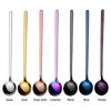 Long Handle Spoon Stainless Steel Coffee Scoop Ice Cream Dessert Teaspoon