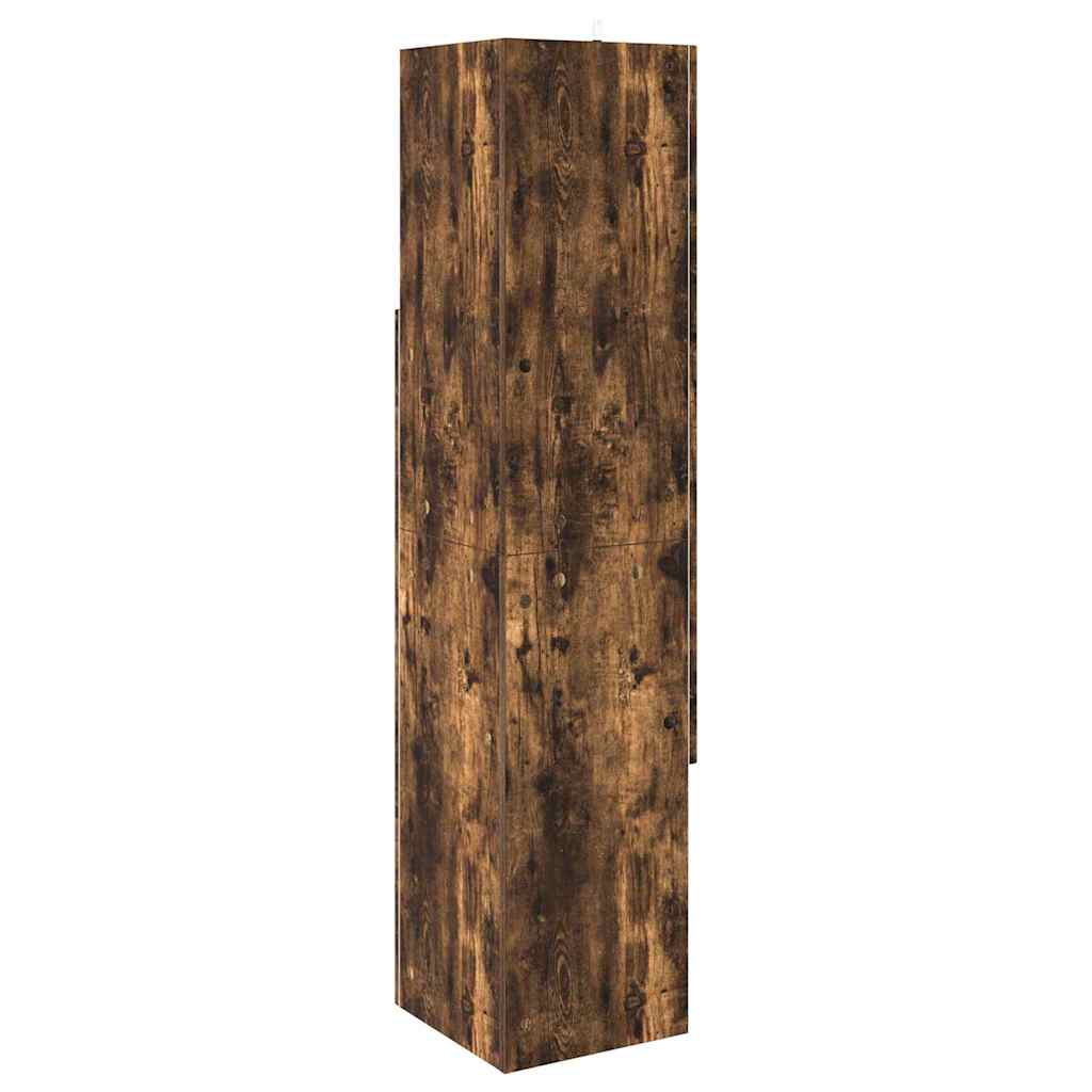 Corner Cabinet Smoked Oak 32x32x140 cm Wood Based Material