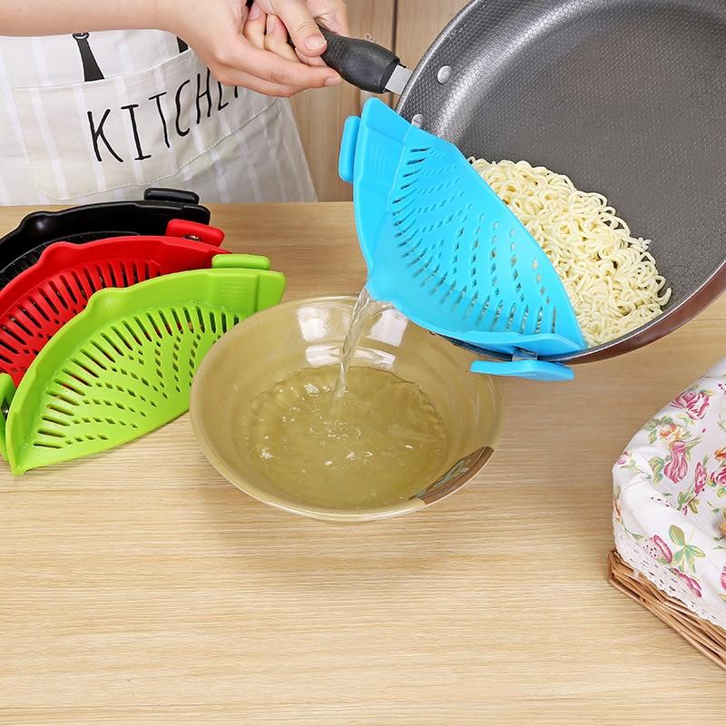 

Силиконовый инструмент для слива воды для дома и кухни, край горшка, фильтр для воды, складная воронка для супа, силиконовый фильтр для отвода жидкости