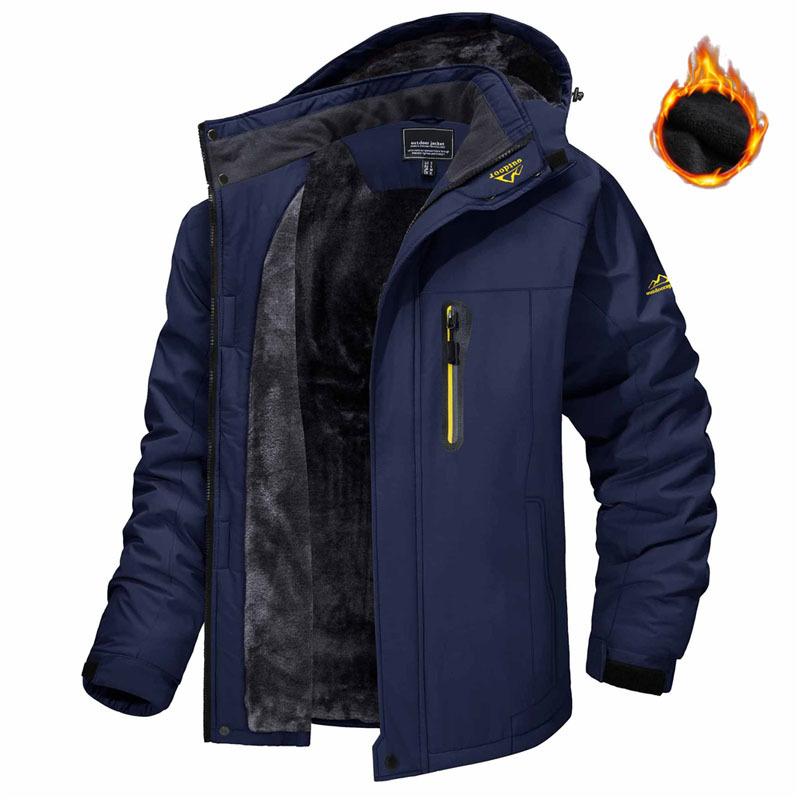 

Winter Thicken Fleece Jacket Mens Waterproof Hiking Skiing Jackets Outdoor Mountain Trekking Windbreaker Parka Male L