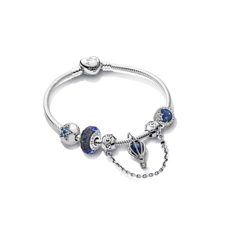 Pandora Eternal Hot Chain Set 925 Silver Glass Synthetic Cubic Zirconia Bracelet for Women ZT2009