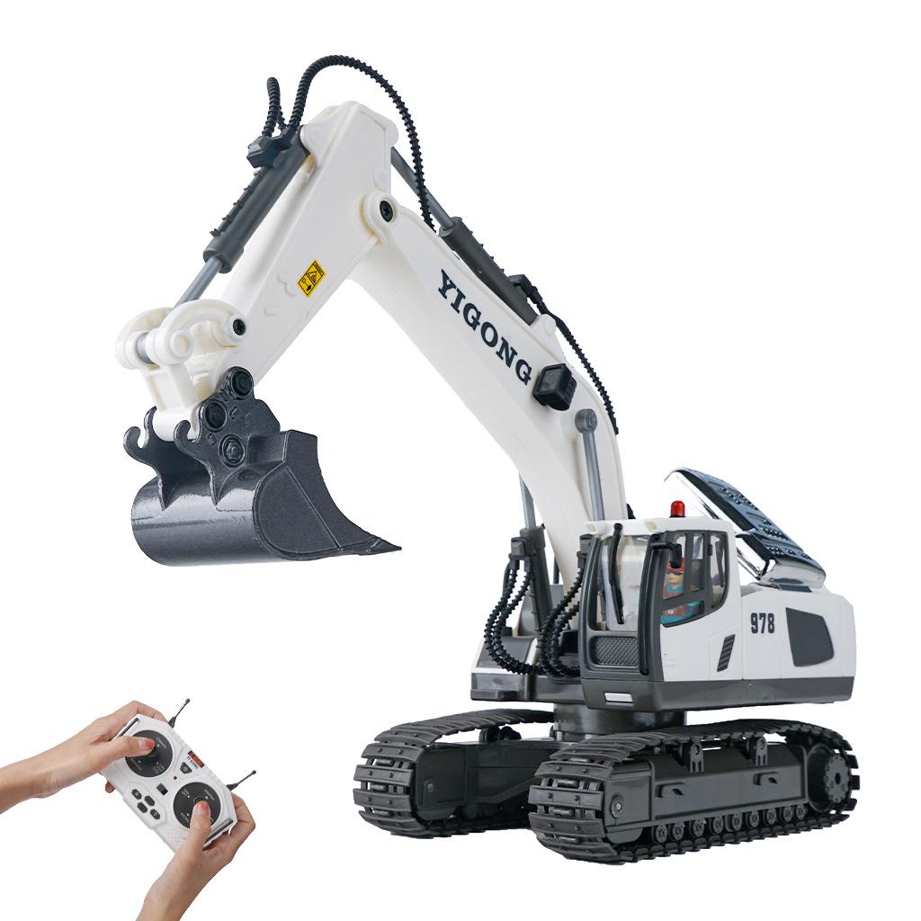 1/20 RC Excavator Dumper with Light Music 2.4GHz 11CH Big RC Truck Engineering Vehicles Educational Toys for Kids Christmas Gift