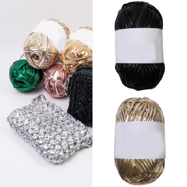 Metallic Knitting Yarn 87.48Yard Metallic Tshirt Yarn for Crochet Bag Basket Knitting Project Handbags Home Decoration